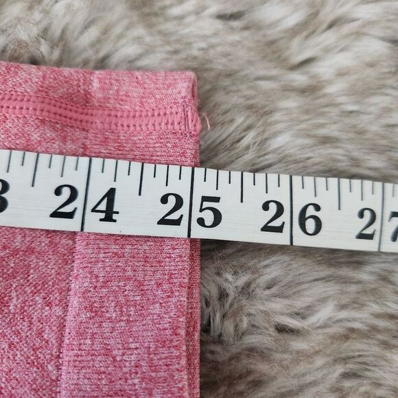 High Rise Ankle Length Pink Athletic Leggings Tummy Control Waist Size Medium - Picture 7 of 7